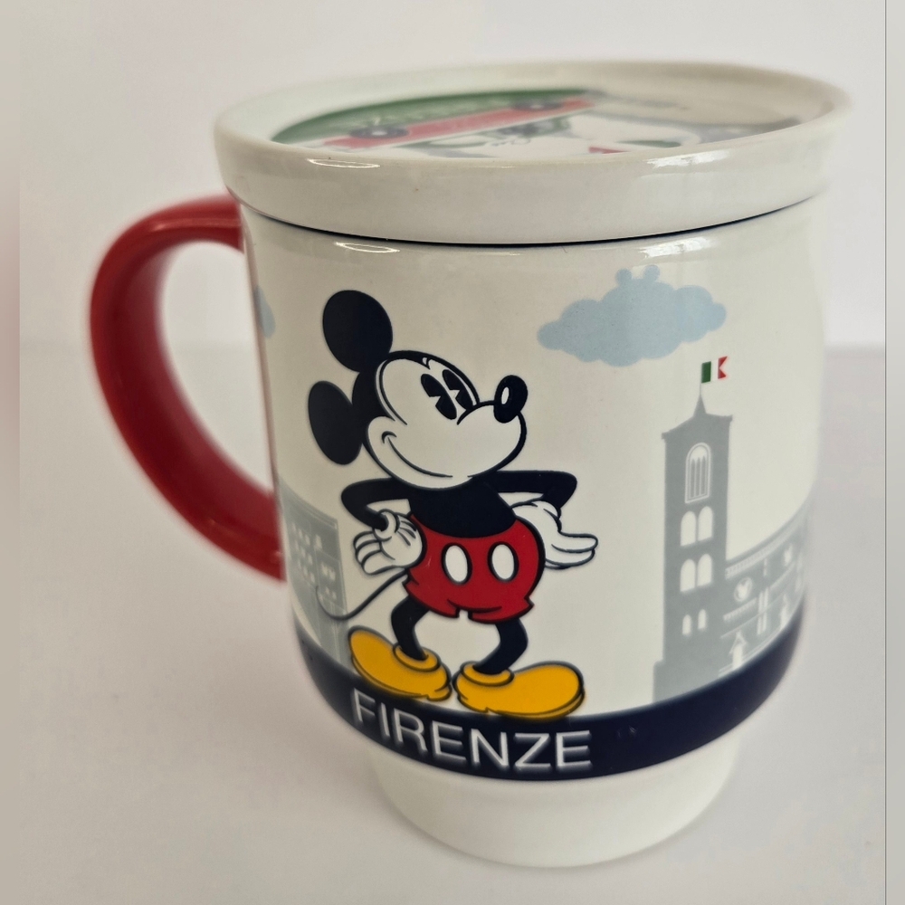 Disney Store Florence Mickey Mug Lid Coaster Red Yellow Blue City Tours 1928‎ - Picture 3 of 6
